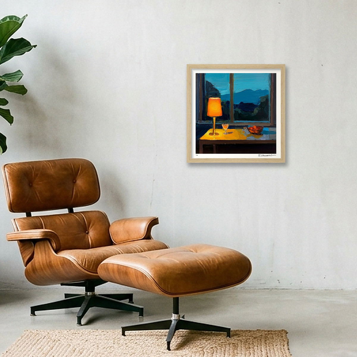 (HP) Midnight Reset_15-5x15-5 — 30×30cm, 12×12" Oak Frame