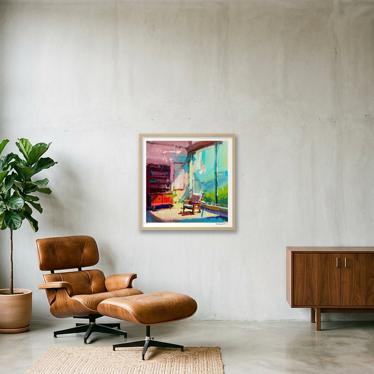 (HP) A Place to Sit_15-2x15-2 — 50×50cm, 20×20" Oak Frame