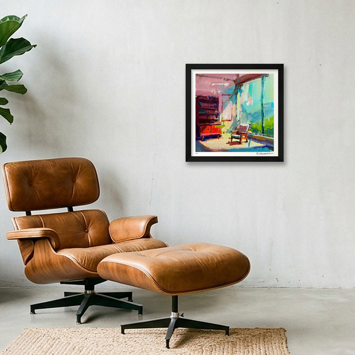 (HP) A Place to Sit_15-2x15-2 — 30×30cm, 12×12" Black Frame