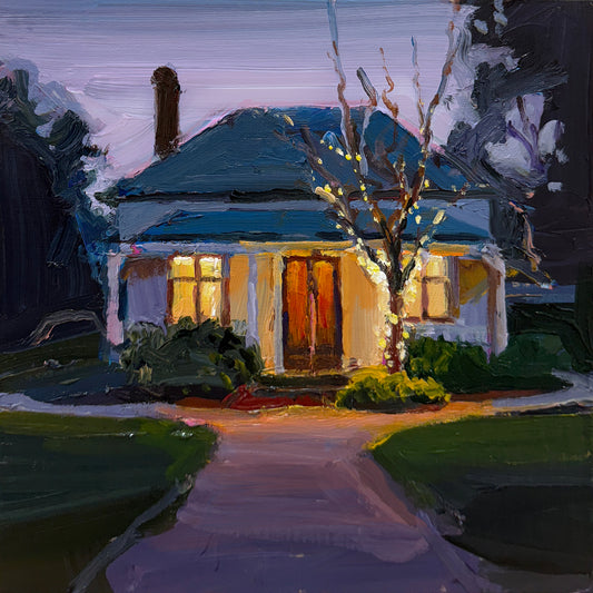 Mountain Cottage at Dusk