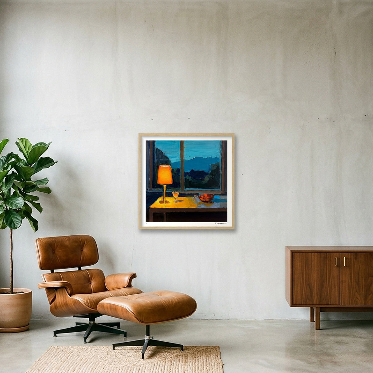 (HP) Midnight Reset_15-5x15-5 — 50×50cm, 20×20" Oak Frame
