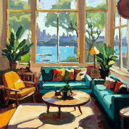 Harbour View With Green Couch