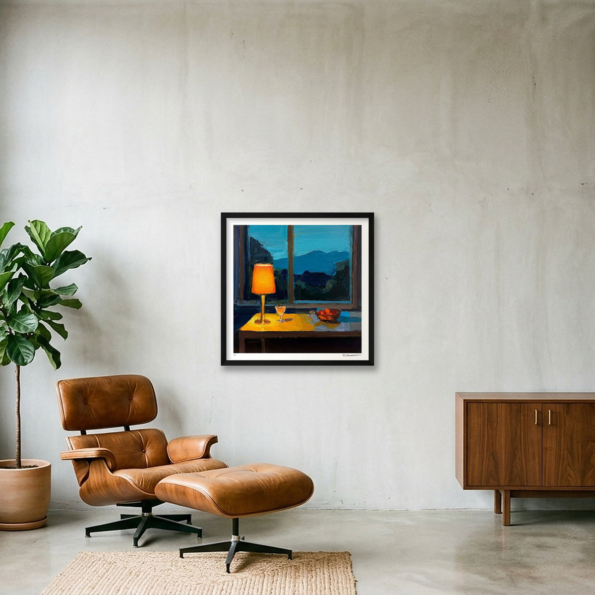 (HP) Midnight Reset_15-5x15-5 — 50×50cm, 20×20" Black Frame