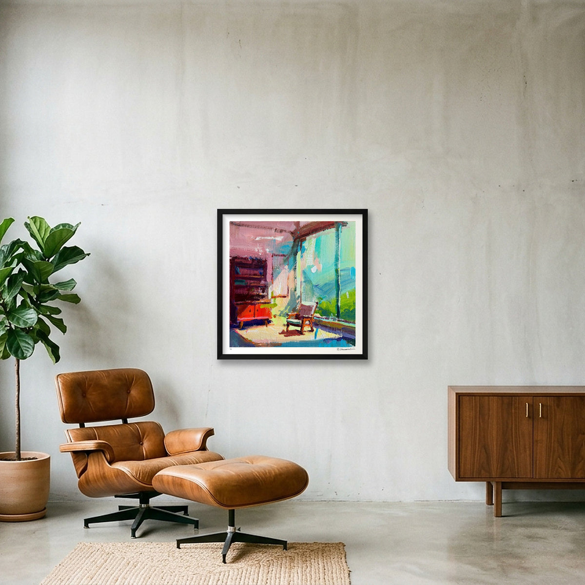 (HP) A Place to Sit_15-2x15-2 — 50×50cm, 20×20" Black Frame