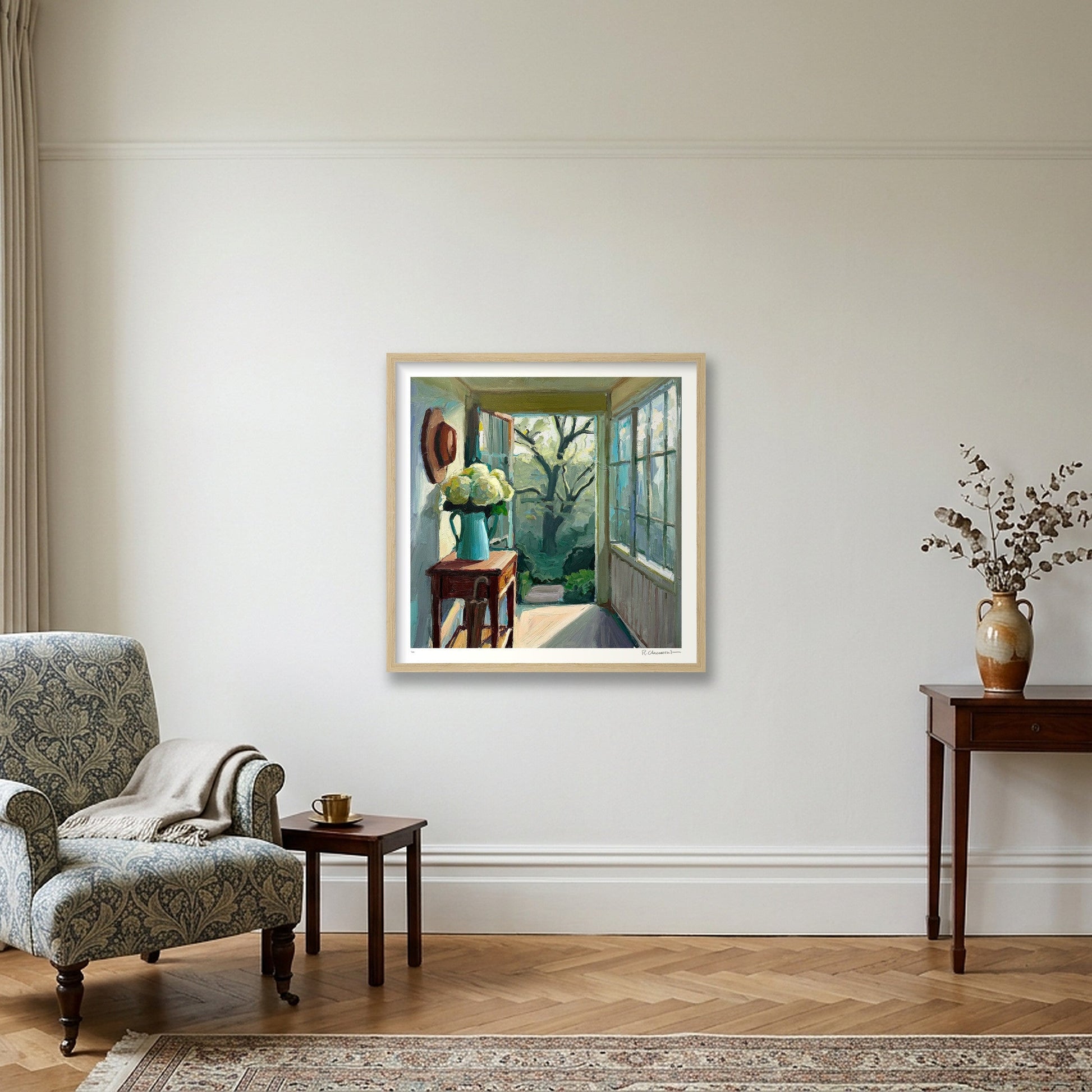 Between Two Worlds — 50×50cm, 20×20" Oak Frame